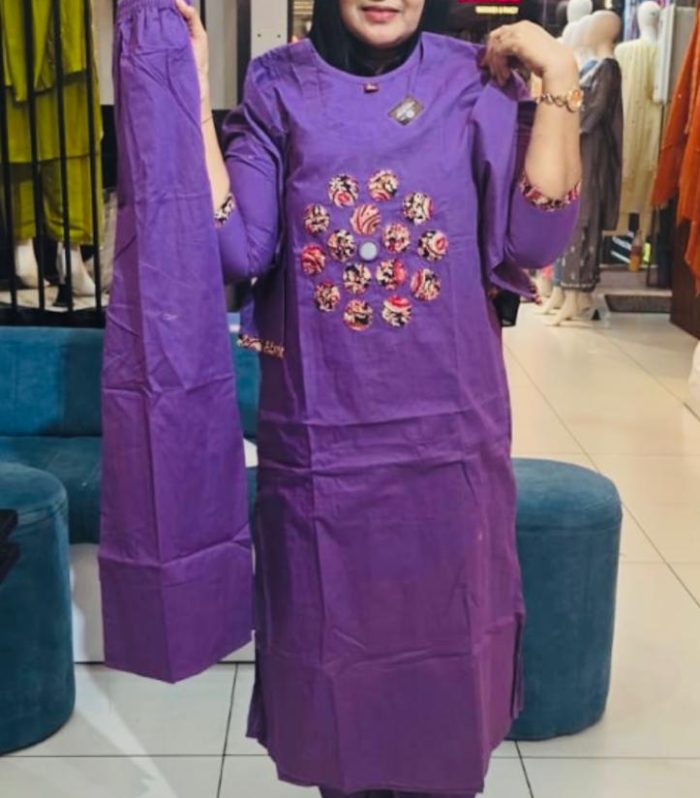 Royal Purple Pure Cotton Mirror Work Co-ord Set